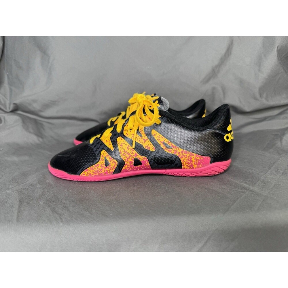 Adidas X 15.4 IN Shoes Core Black Shock Pink Solar Gold Indoor Soccer Size 4.5